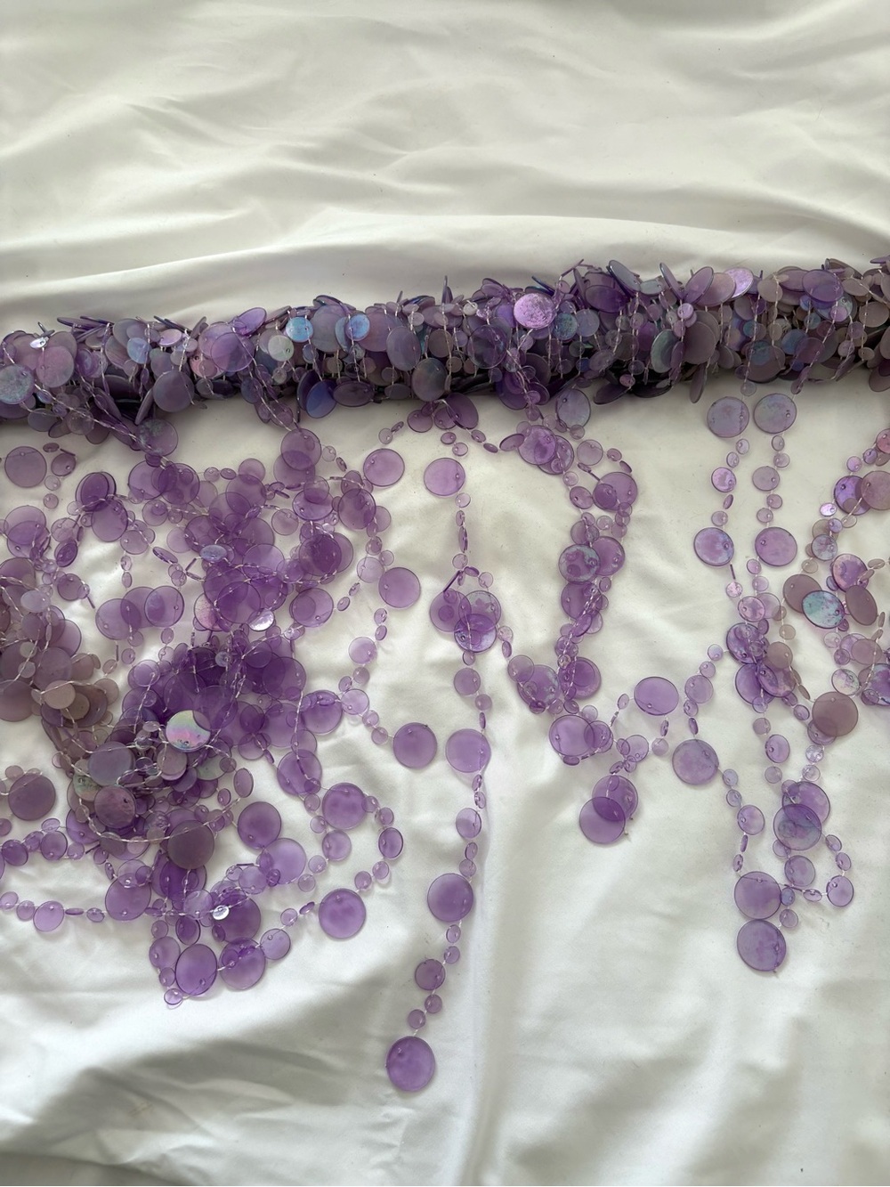 Vintage 90s Y2K purple beaded curtain door hanging home decor iridescent